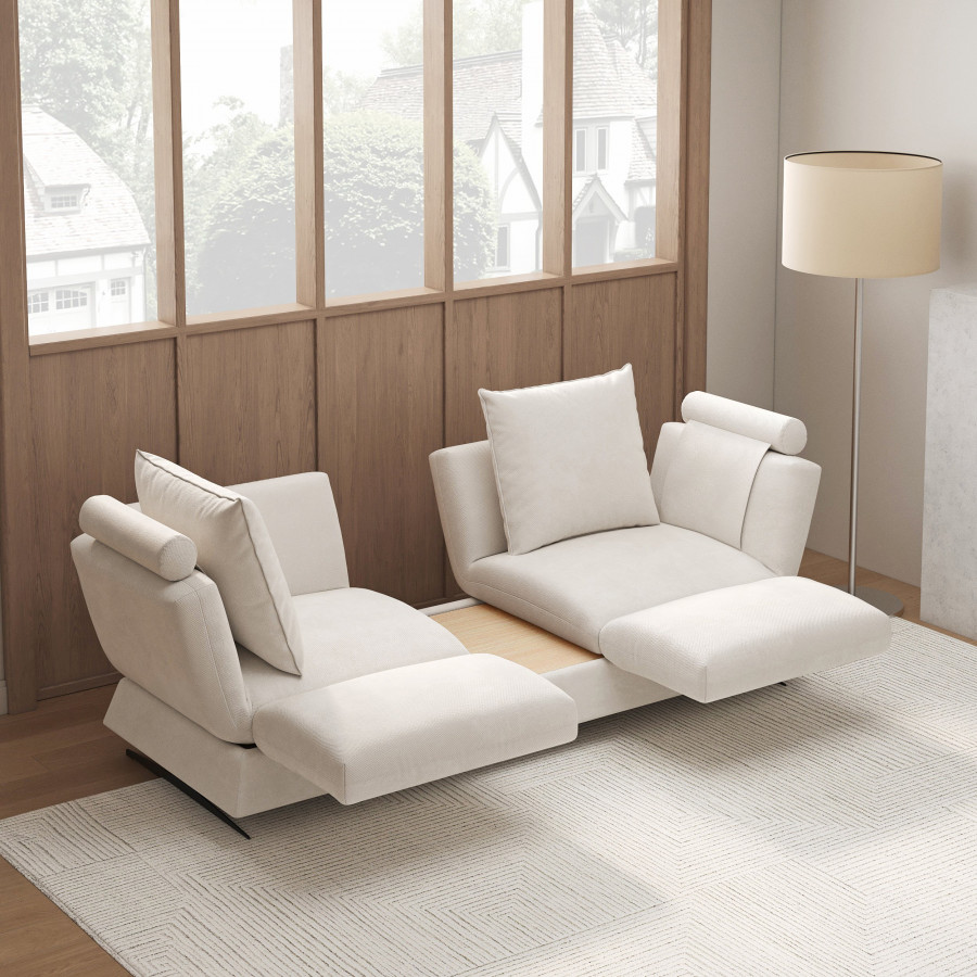 HMR - 84" Linen Convertible 2-Seater Sleeper Sofa