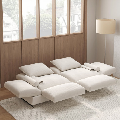HMR - 84" Linen Convertible 2-Seater Sleeper Sofa