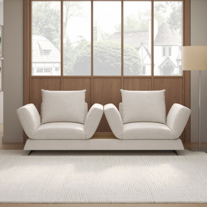 HMR - 84" Linen Convertible 2-Seater Sleeper Sofa