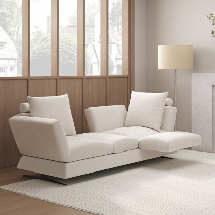 HMR - 84" Linen Convertible 2-Seater Sleeper Sofa