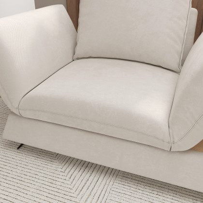 HMR - 84" Linen Convertible 2-Seater Sleeper Sofa