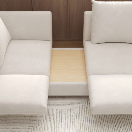 HMR - 84" Linen Convertible 2-Seater Sleeper Sofa