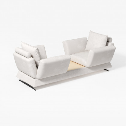 HMR - 84" Linen Convertible 2-Seater Sleeper Sofa
