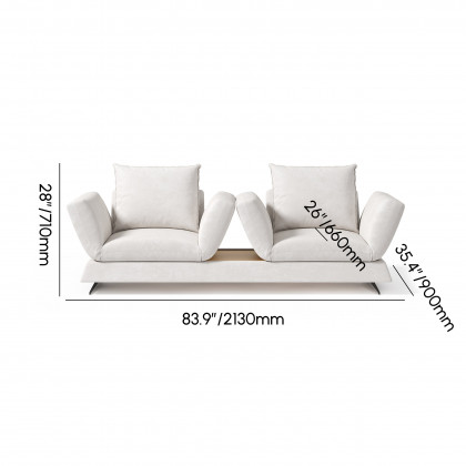 HMR - 84" Linen Convertible 2-Seater Sleeper Sofa