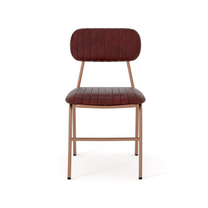 HMR Modern Dining Chairs with Faux Leather Upholstery (Set of 6) - Wine Red
