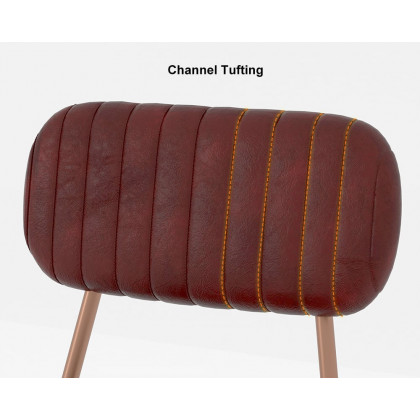 HMR Modern Dining Chairs with Faux Leather Upholstery (Set of 6) - Wine Red