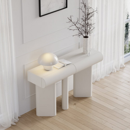 HMR - Humply 48" Modern Faux Leather Console Table with Storage Entryway Table