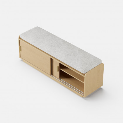 HMR - Wooden Shoe Storage Bench with Cushion