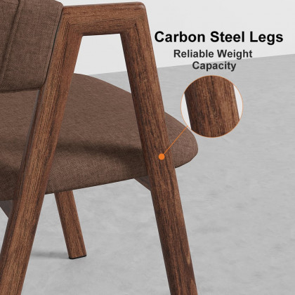 HMR Modern Dining Chairs with Linen Upholstery - Brown, 4-Pieces