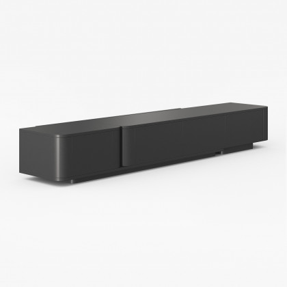 HMR 118.1" Modern Wood Extendable TV Stand with 4 Drawer Media Console - Black
