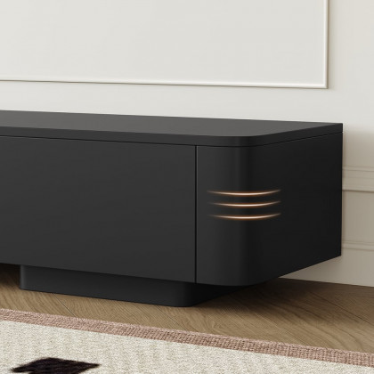 HMR 118.1" Modern Wood Extendable TV Stand with 4 Drawer Media Console - Black