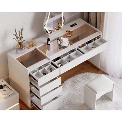 HMR - 55" Smart Makeup Vanity Set with Mirror & Lights
