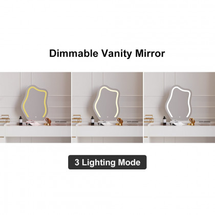 HMR 55" Smart Makeup Vanity Set with Mirror & Lights - White