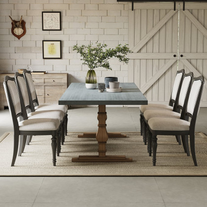 HMR - 70.9" Farmhouse Style Rectangle Wood Dining Table Seats 6-8 People