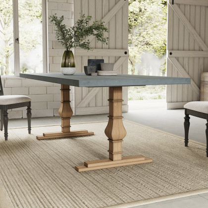 HMR - 70.9" Farmhouse Style Rectangle Wood Dining Table Seats 6-8 People