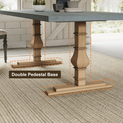 HMR - 70.9" Farmhouse Style Rectangle Wood Dining Table Seats 6-8 People