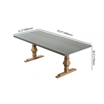 HMR - 70.9" Farmhouse Style Rectangle Wood Dining Table Seats 6-8 People
