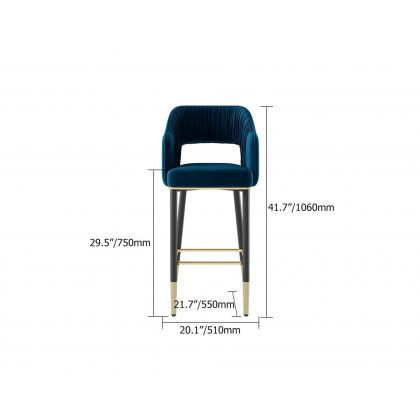 HMR - Modern 43" Bar Stools with Velvet Upholstery
