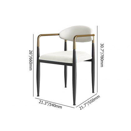 HMR Otrast Series Modern Dining Chairs with PU Leather Upholstery - White, 4-Pieces