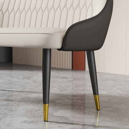 HMR - Darg Series 48" Modern Dining Bench with PU Leather Upholstery White and Gray