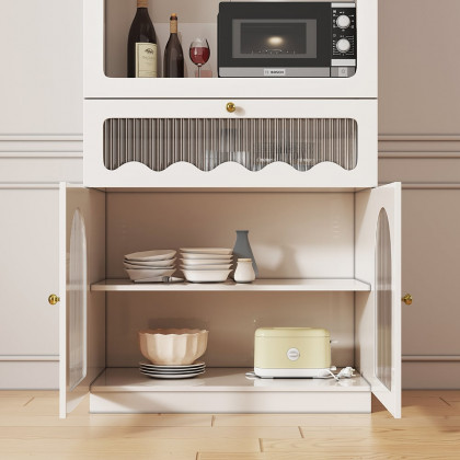 HMR - 71'' White Freestanding Pantry Cabinet Small Buffet Pantry Storage Cabinet