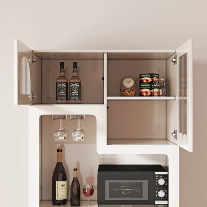 HMR - 71'' White Freestanding Pantry Cabinet Small Buffet Pantry Storage Cabinet