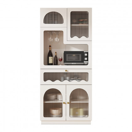 HMR - 71'' White Freestanding Pantry Cabinet Small Buffet Pantry Storage Cabinet