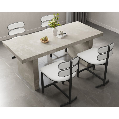 HMR Dining Set 70.9" Farmhouse Dining Table - Gray, With 4 Chairs, Style C