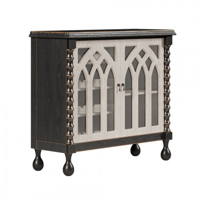 HMR - Traditional Black Bar Wine Rack Cabinet with Wine Holder Wood Home Bar Cabinet