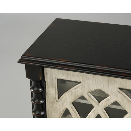 HMR - Traditional Black Bar Wine Rack Cabinet with Wine Holder Wood Home Bar Cabinet