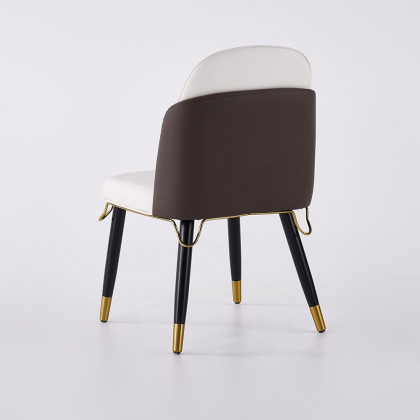 HMR Modern Dining Chairs with PU Leather Upholstery (Set of 8) - Warm White