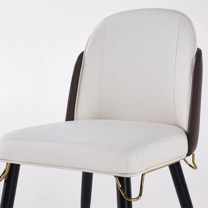 HMR Modern Dining Chairs with PU Leather Upholstery (Set of 8) - Warm White