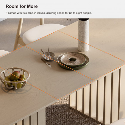 HMR 55"-87" Extendable Dining Table Seats 4-8 People - Whitewash