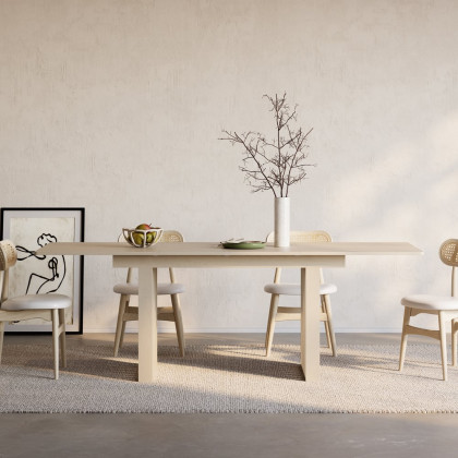HMR 55"-87" Extendable Dining Table Seats 4-8 People - Whitewash
