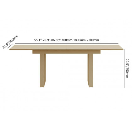 HMR 55"-87" Extendable Dining Table Seats 4-8 People - Whitewash