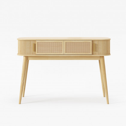 HMR - Natural Wood Console Table with Storage (47.2")