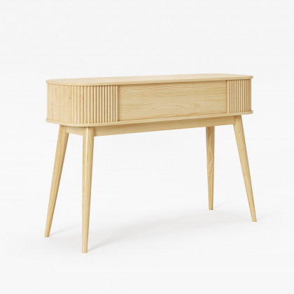 HMR - Natural Wood Console Table with Storage (47.2")