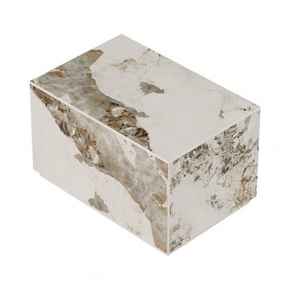 HMR 23" Sintered Stone Floor Nightstand with Drawer - Marble & White, Number Of Drawers: 1, Single