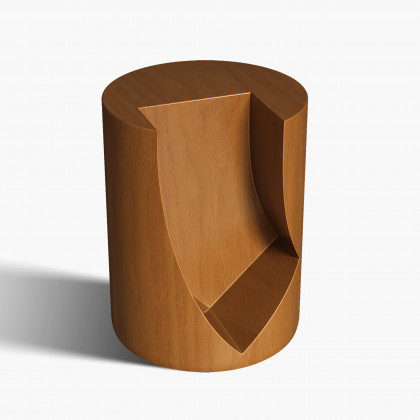 HMR - Modern Walnut Side Table with Open Storage