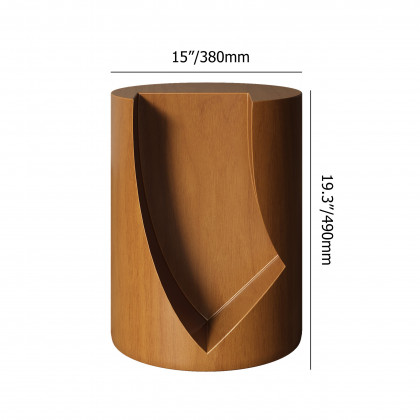 HMR - Modern Walnut Side Table with Open Storage