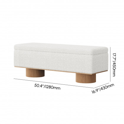 HMR - Teddy Fabric Fluffy Faux Fur Flip Top Wood Storage Bench