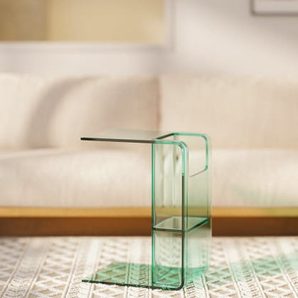 HMR - Aryclic C-Style End Table with Magazine Rack Organizer C Side Table