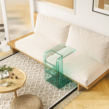 HMR - Aryclic C-Style End Table with Magazine Rack Organizer C Side Table