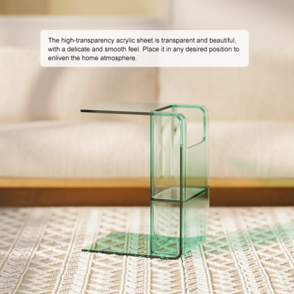 HMR - Aryclic C-Style End Table with Magazine Rack Organizer C Side Table