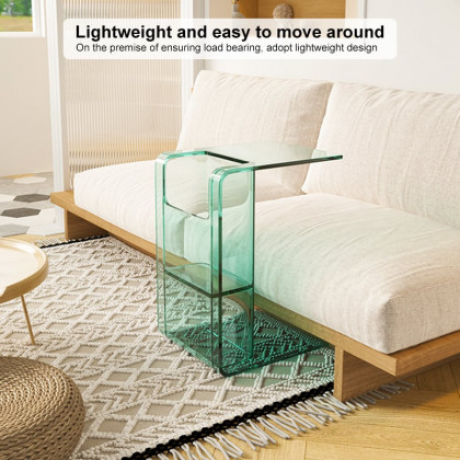 HMR - Aryclic C-Style End Table with Magazine Rack Organizer C Side Table