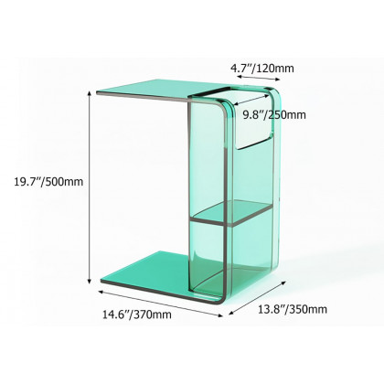 HMR - Aryclic C-Style End Table with Magazine Rack Organizer C Side Table