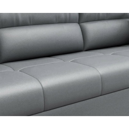 HMR Queen 2-Seater Sleeper Sofa - Light Gray, Leath-aire