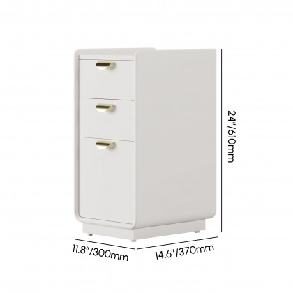 HMR 12" White Leather Narrow Nightstand with Wireless Charger - White, Single