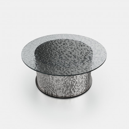 HMR - 32" Round Glass Top Led Coffee Table