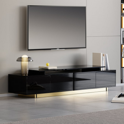 HMR Mordelle Extendable TV Stand with Storage (63"-95") - Black